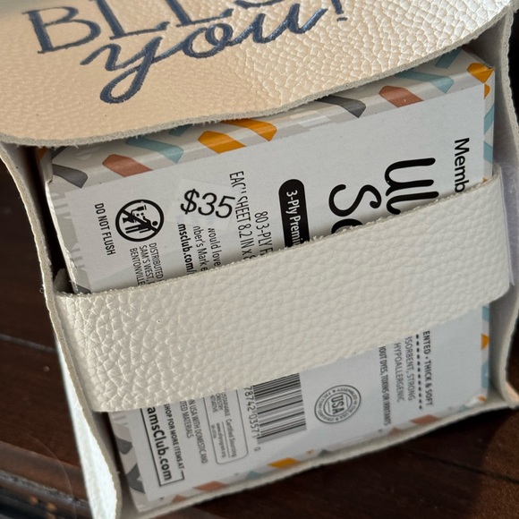 Tissue Box Cover with Embroidered Lettering - Picture 5 of 5